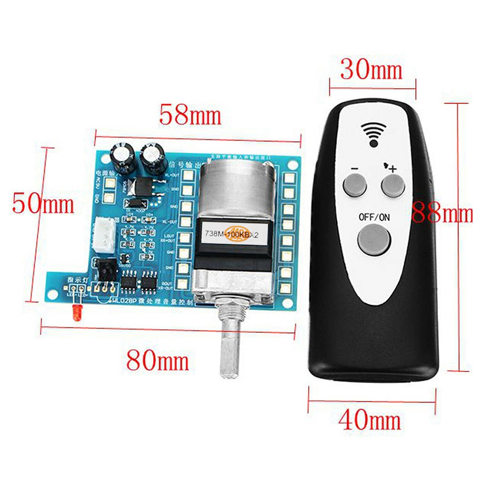 Volume Control Board With Indicator Light Infrared Remote Control Potentiometer