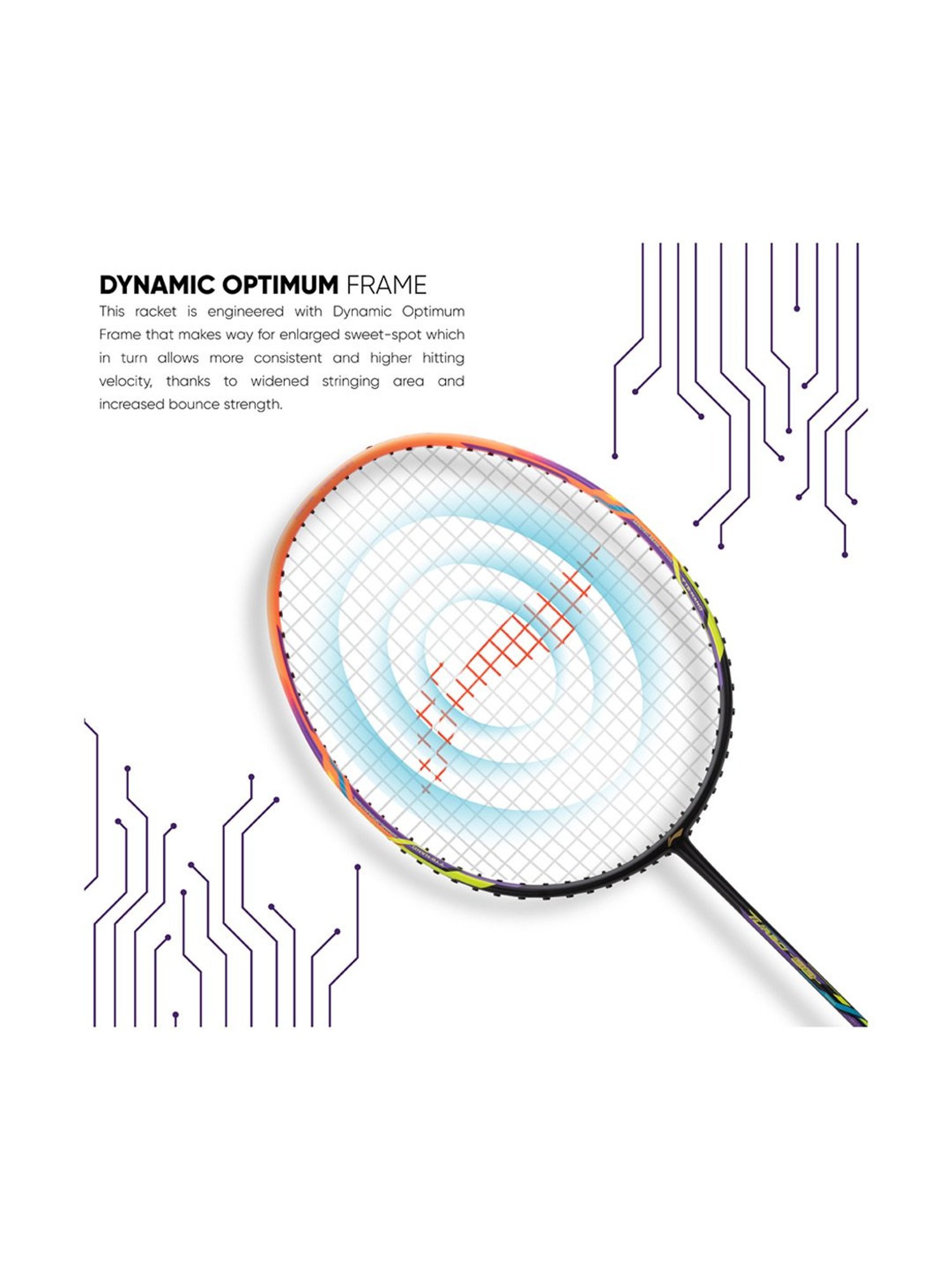 Li-Ning Turbo 99 Strung Badminton Racket (Orange) Size - Medium