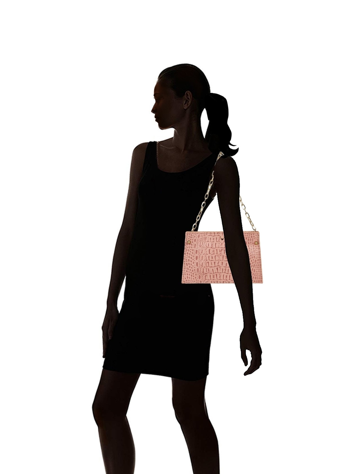 Hidesign Pink Textured Medium Shoulder Handbag