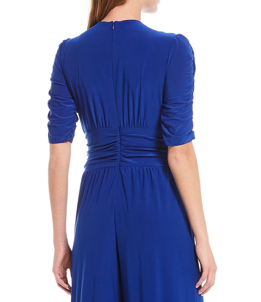 Vince Camuto Short Sleeve Knot Front Wide Leg Jumpsuit