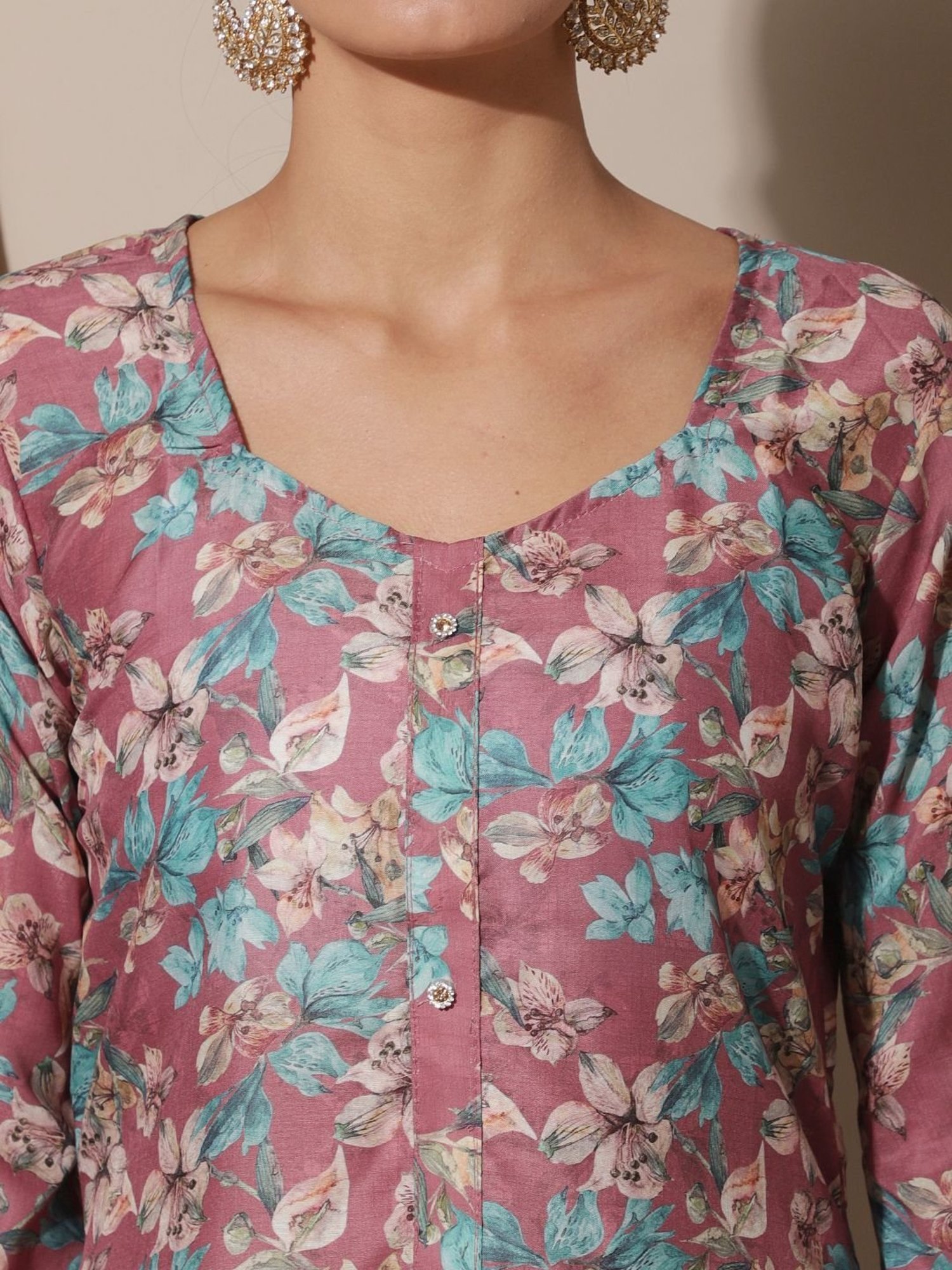 Stylee LIFESTYLE Pink Printed Unstitched Dress Material