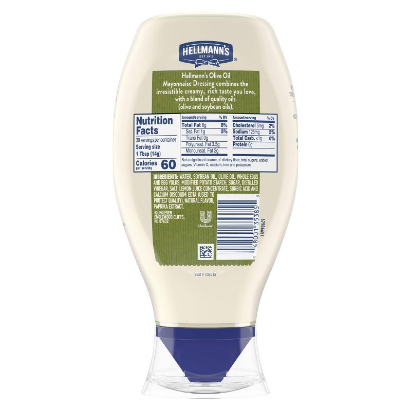 Hellmann's Mayonnaise Dressing with Olive Oil Squeeze - 20oz