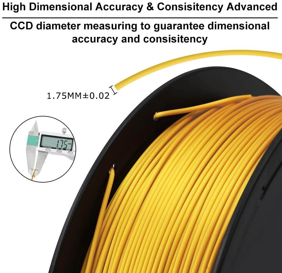 Aystkniet Silk Gold PLA 3D Printer Filament 1.75mm, 3D Printing Filaments 1 kg Spool, Dimensional Accuracy +/- 0.02 mm