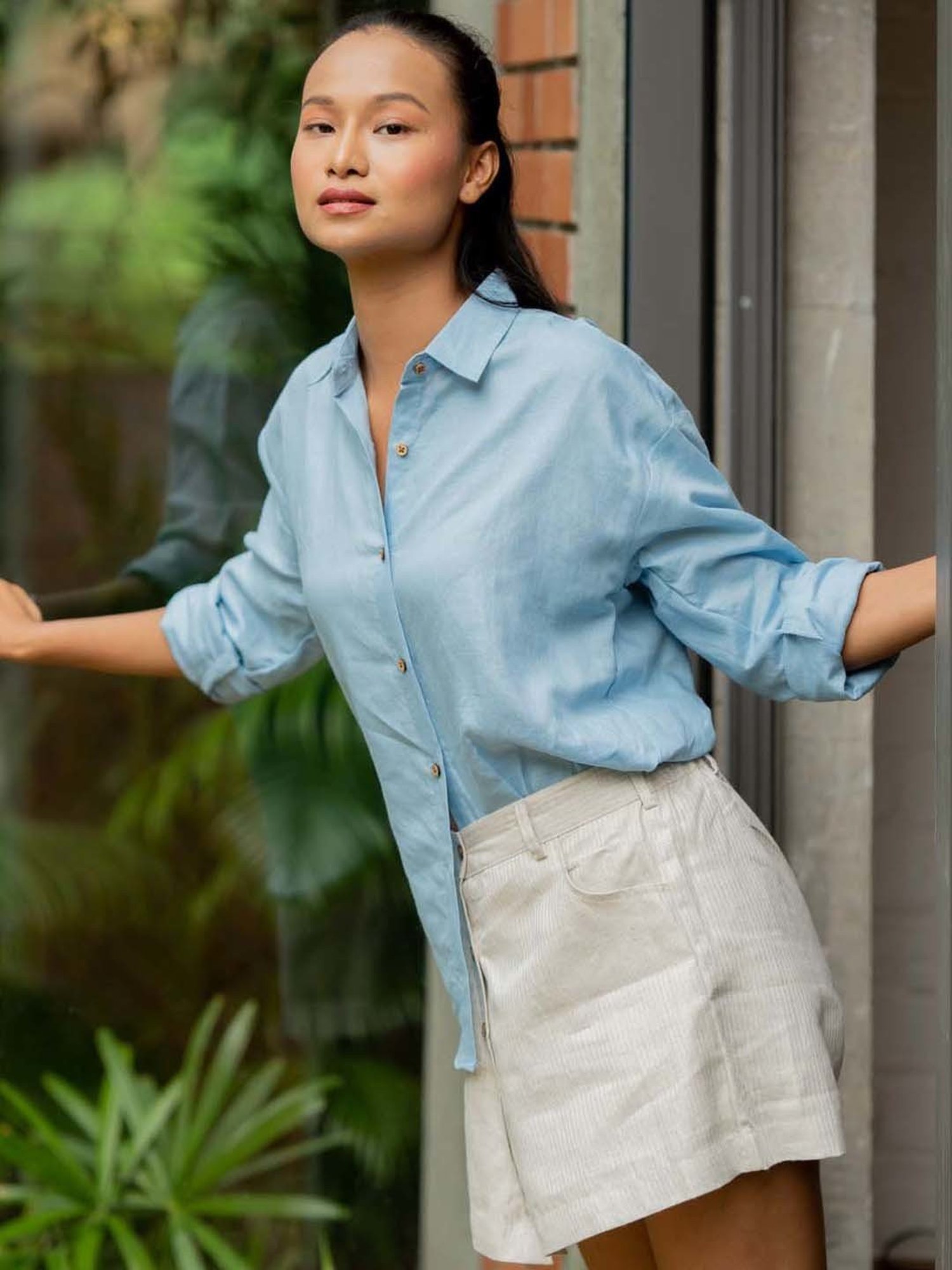 Anousshka Blue Mist Oversized Shirt