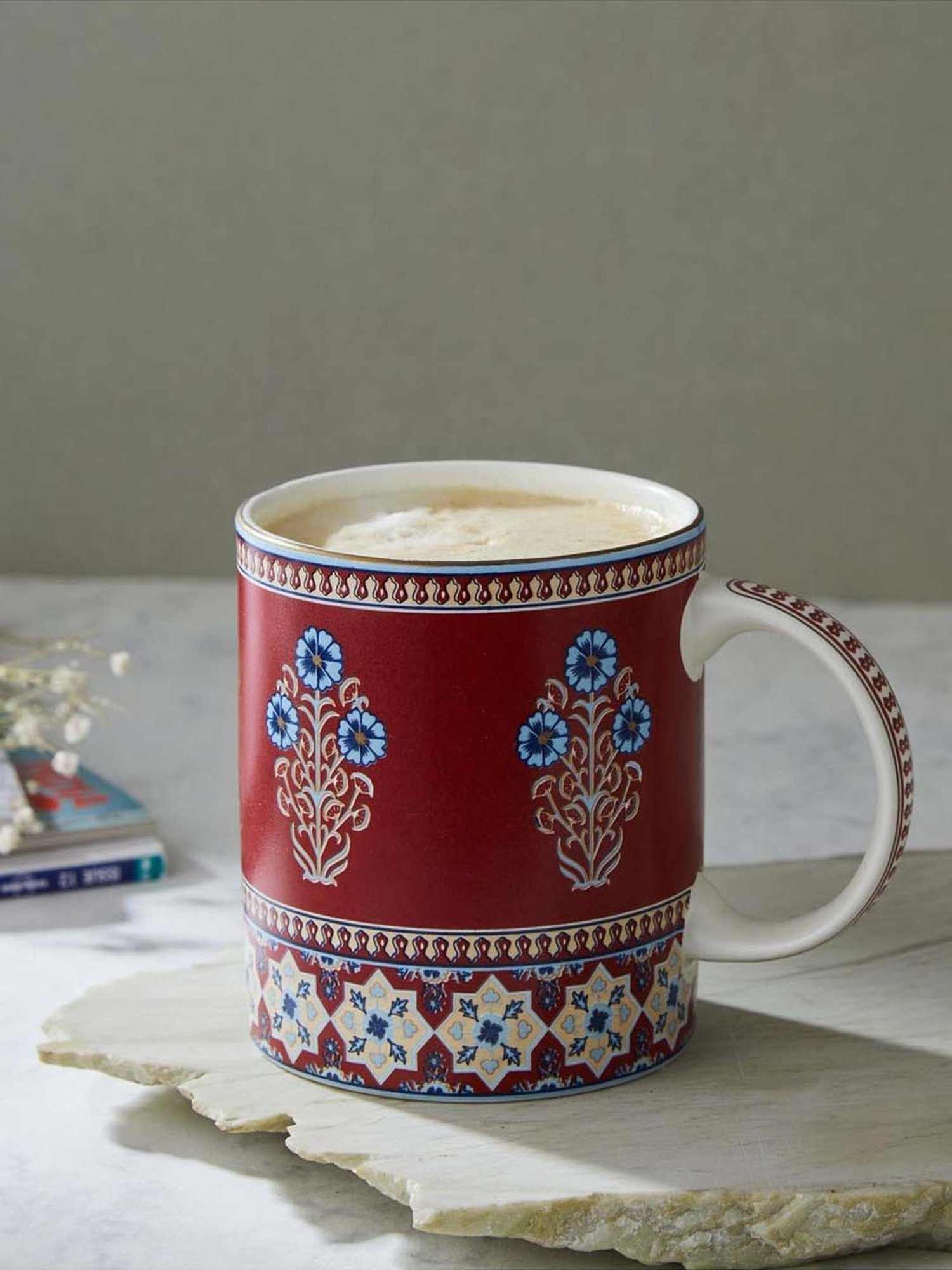 Fabindia Home Falak Red Ceramic Mug (270ml)