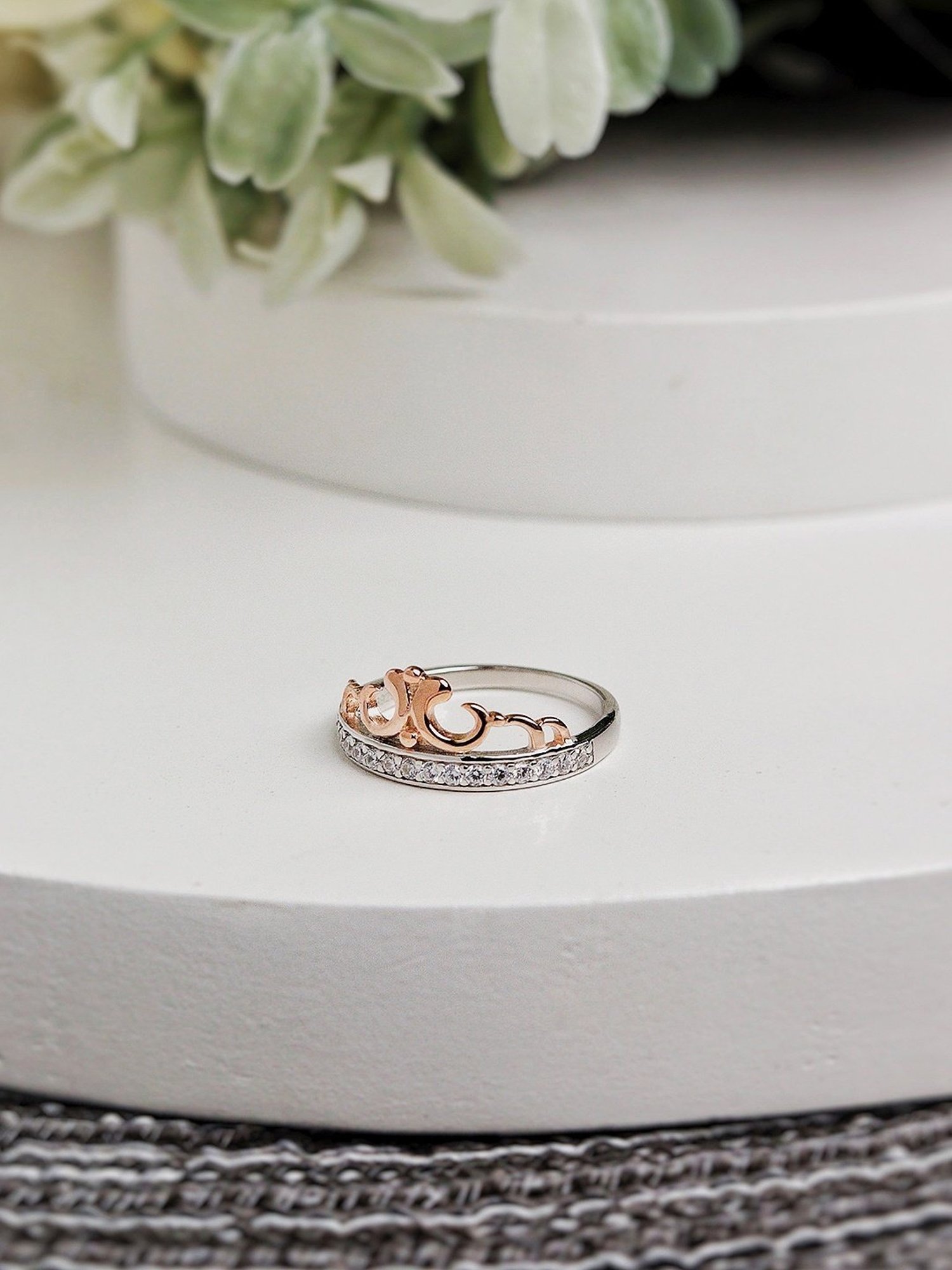 Curio Cottage 925 Silver Crown Stuuded Zircon Ring