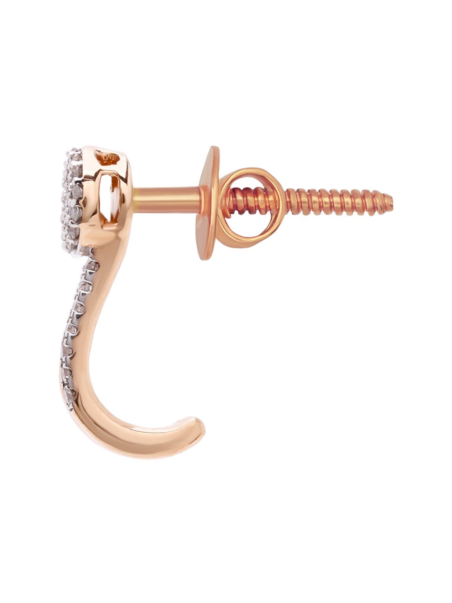 Waman Hari Pethe Jewellers 18k Rose Gold & Diamond Earrings for Women