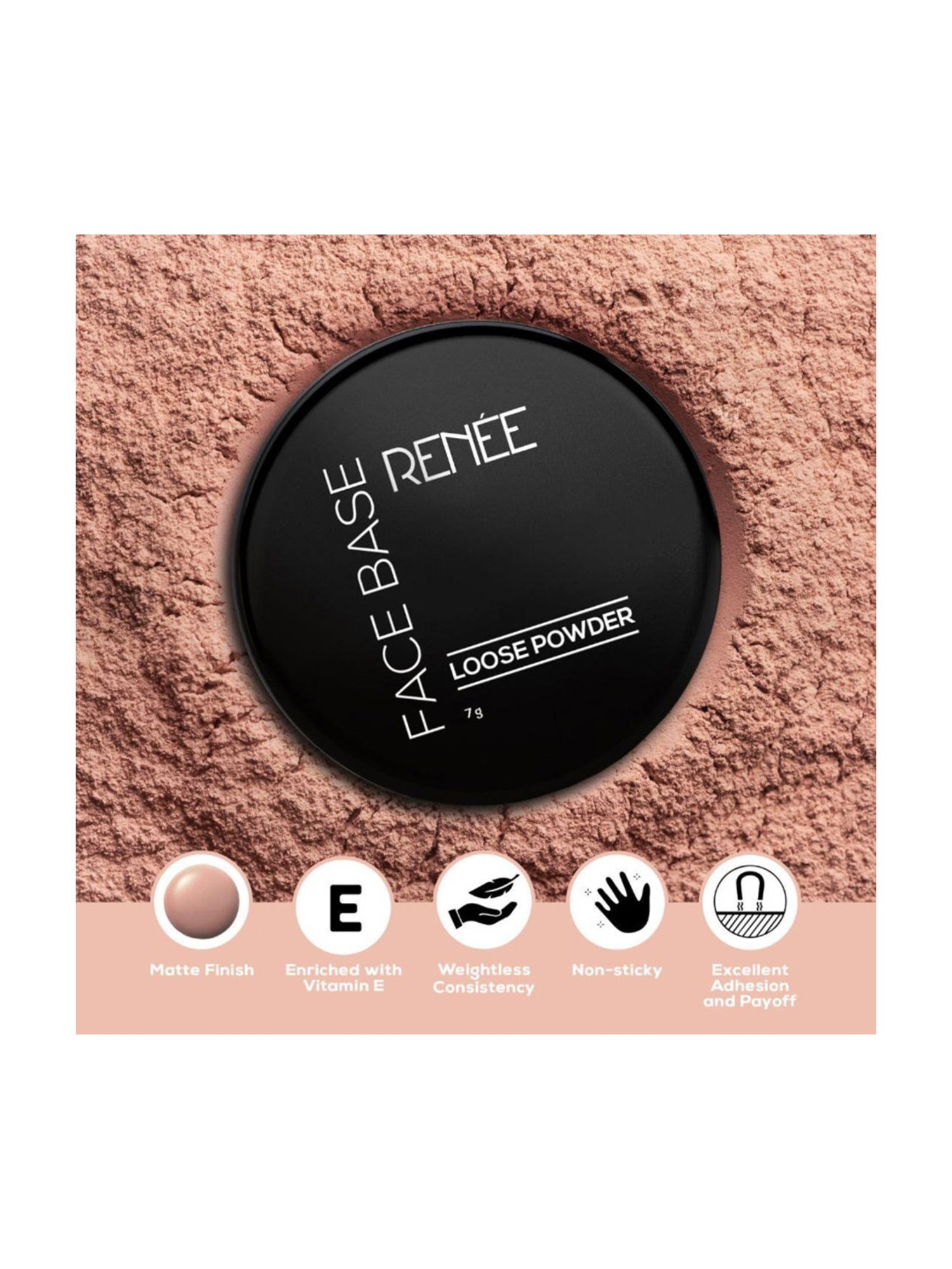 Renee Face Base Loose Powder Nude Beige - 7 gm