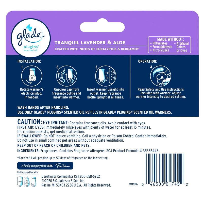 Glade Tranquil Lavender Aloe PlugIns Refill - 5ct