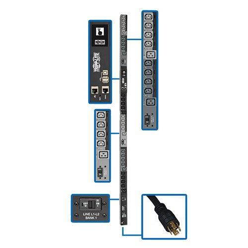 Tripp Lite PDU 3PHASE SWITCHED 10KW 200/208/240V 24 C13 6 C19 L15-30P
