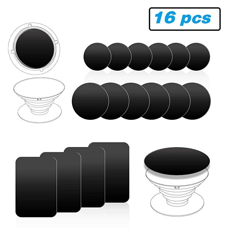 Happy Bell Mount Metal Plate with Sticky Adhesive Pad for Collapsible Grip & Stand/Magnetic Phone Car Mount/Magnet Cradle Holder,Black