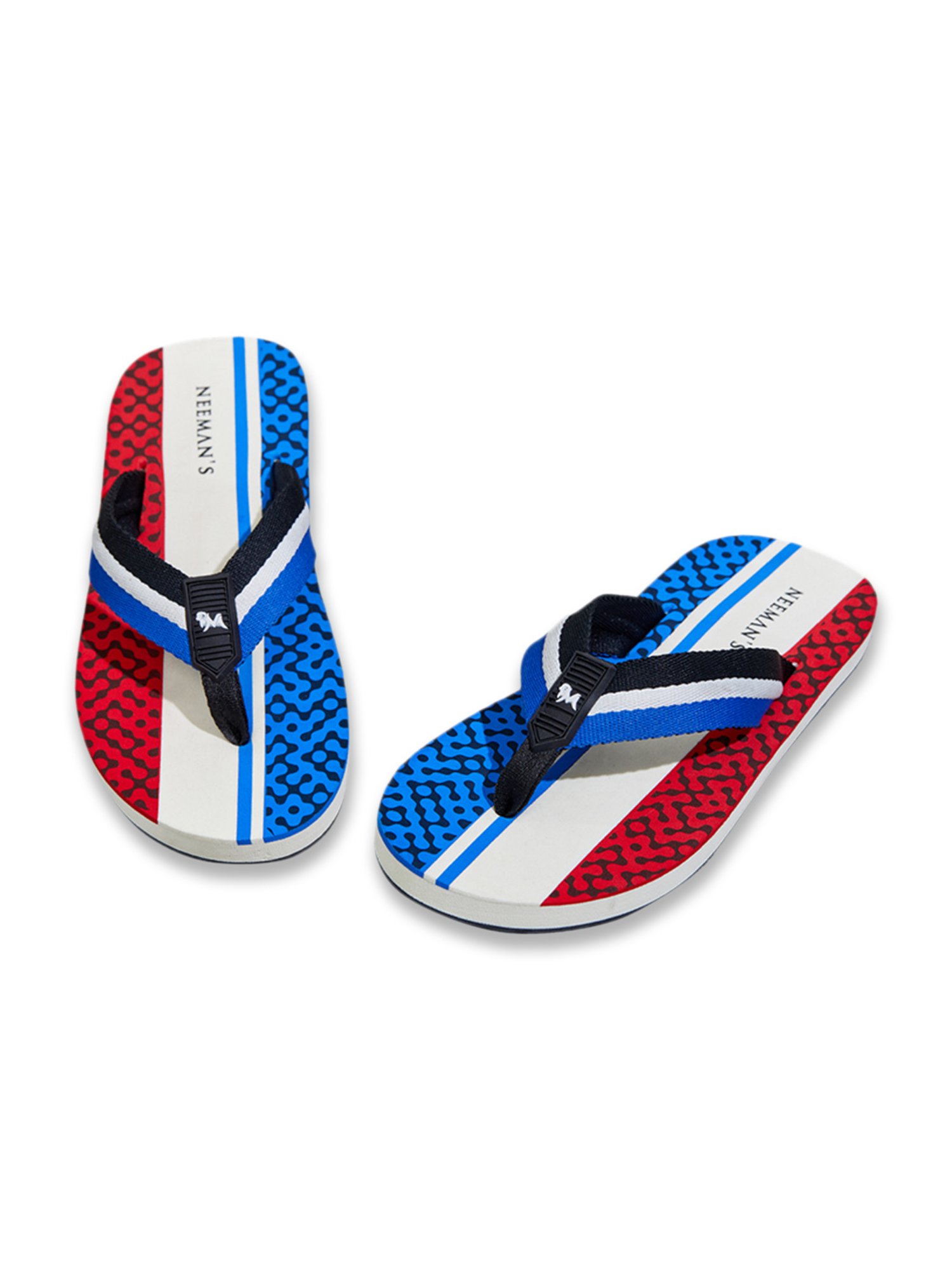 Neemans Men's Striped Fusion Multicolor Flip Flops