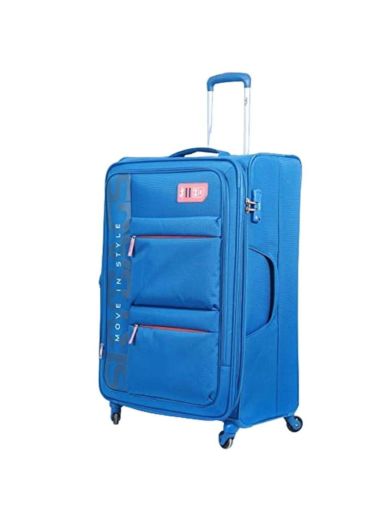 Skybags Vanguard Plus Blue Solid Trolley Bag Pack of 2 - 71 cms & 82 cms