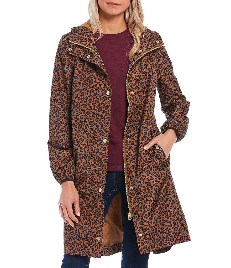 Joules Golightly Gold Bee Print Waterproof Packaway Hooded Rain Jacket