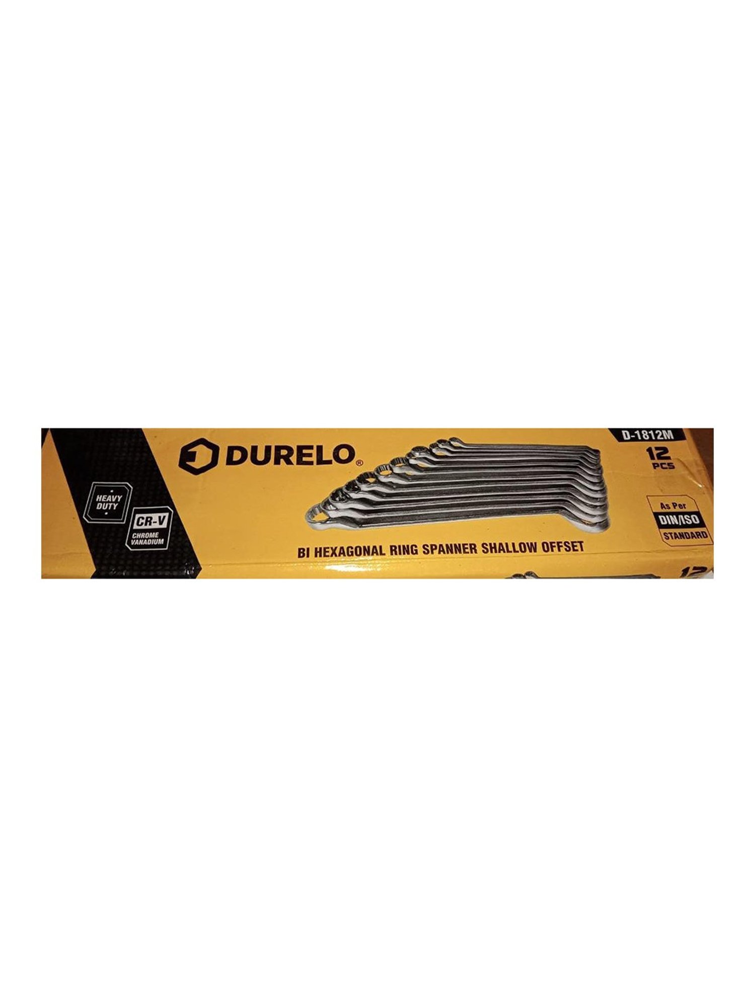 DURELO D-1808M 8 Piece Ring Spanner Set 6-32MM (Yellow)