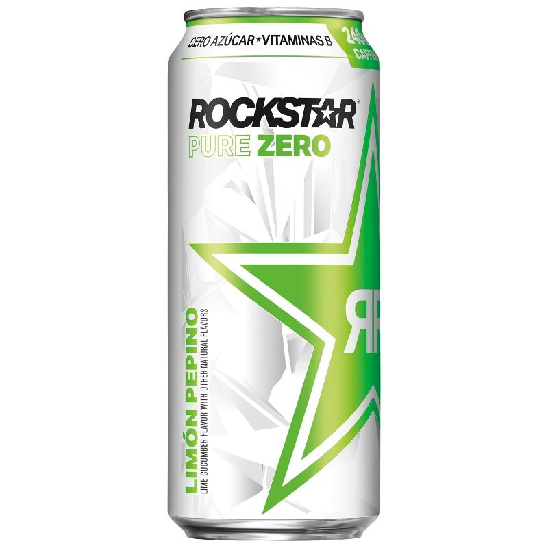 Rockstar Pure Zero Lime Cucumber Energy Drink - 16 fl oz Can