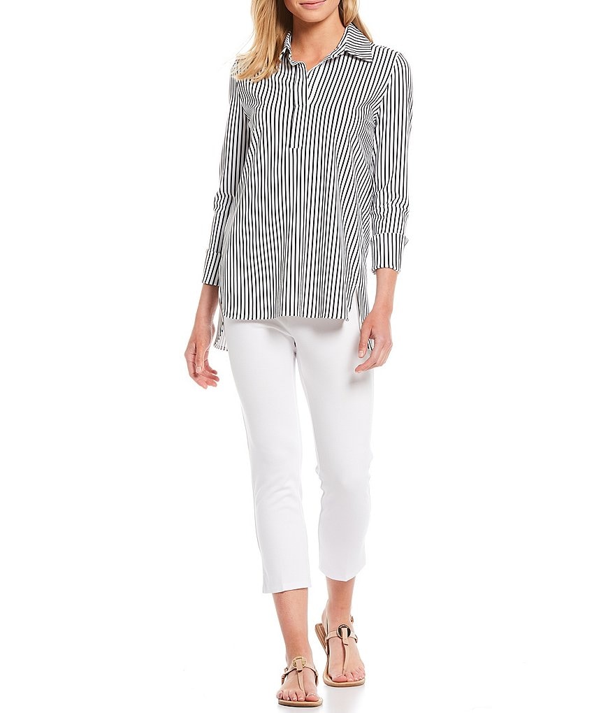 Jude Connally Hadley Roll-Tab Sleeve Point Collar Neck Hi-Low Hem Tunic