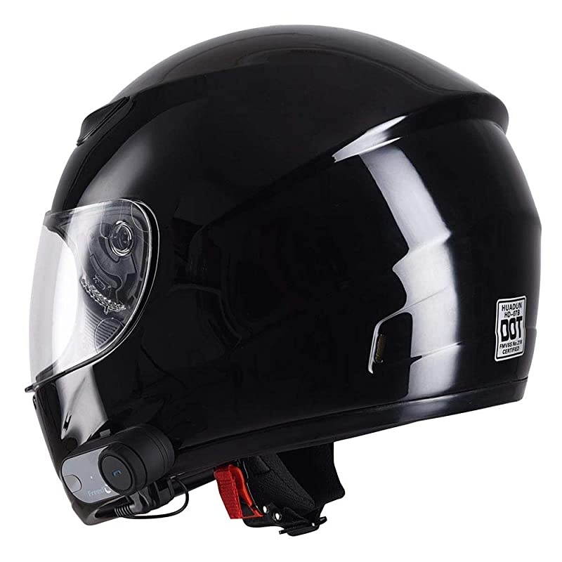 RunB Bluetooth Motorcycle Modular Helmet Full Face with Wireless Headset Hands Free Intercom MP3 FM Radio DOT