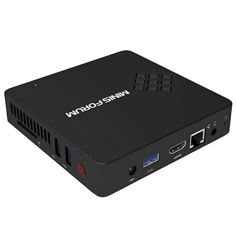 Fanless Mini PC 4GB LPDDR4/ 64GB eMMC Windows 10 Quad Core Intel Celeron N3450 Processor Desktop Computer HDMI/VGA Port Support 2242 SSD,BT 4.2,3X USB 3.0,Auto Power on,Linux