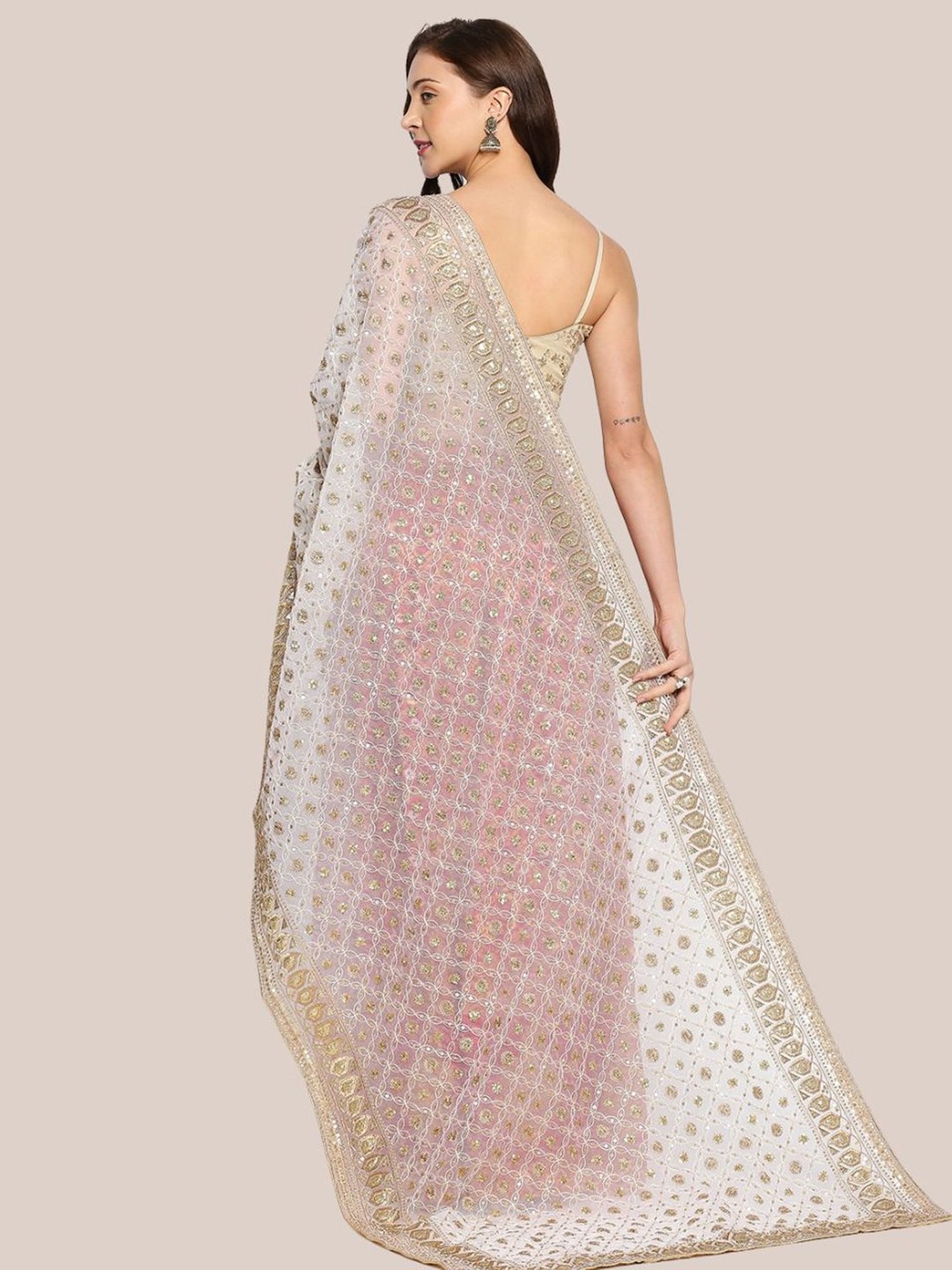 Dupatta Bazaar White Embroidered Dupatta