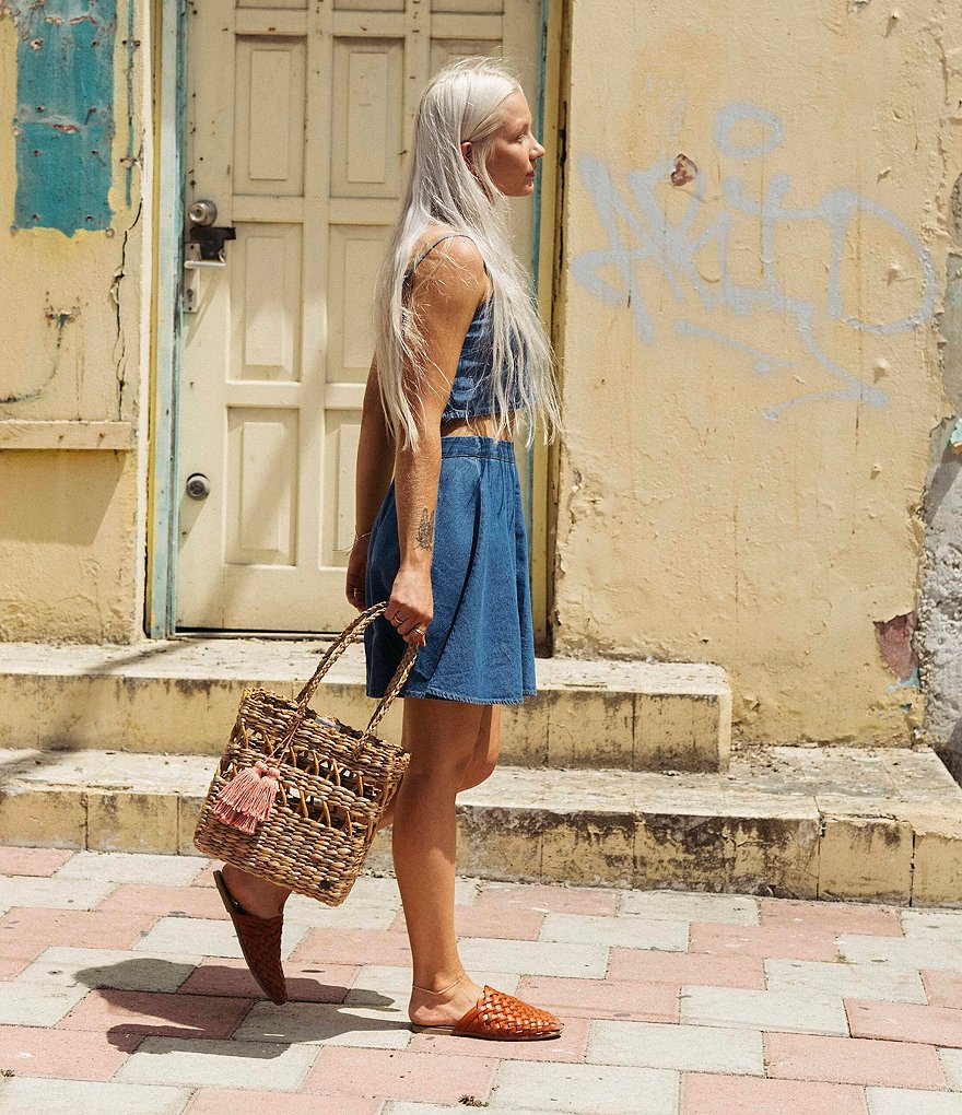 Love & Piece Sleeveless Tie-Die Peplum Hanky Hem Top