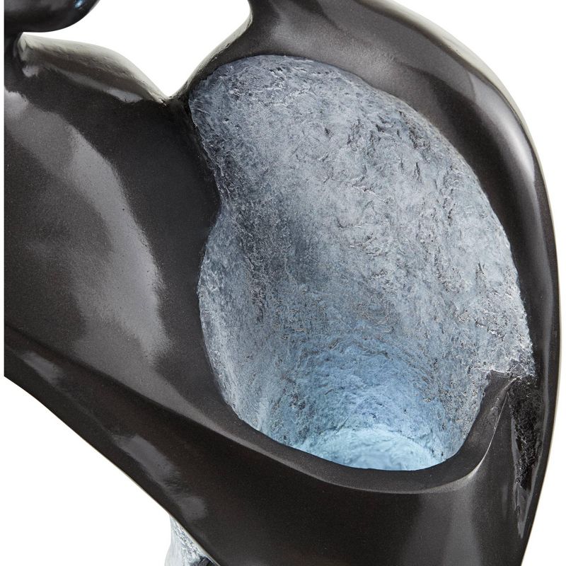 John Timberland Modern Couple Outdoor Floor Water Fountain with Light LED 47" High for Yard Garden Patio Deck Home