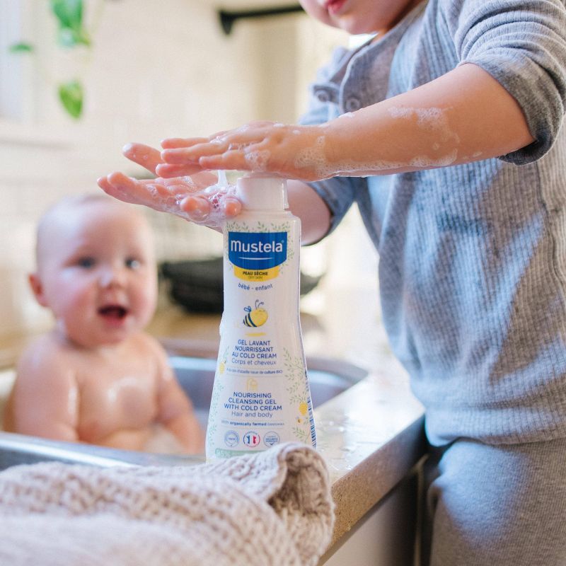 Mustela Nourishing Baby Cleansing Gel with Cold Cream,Baby Body Wash and Baby Shampoo - 10.14oz
