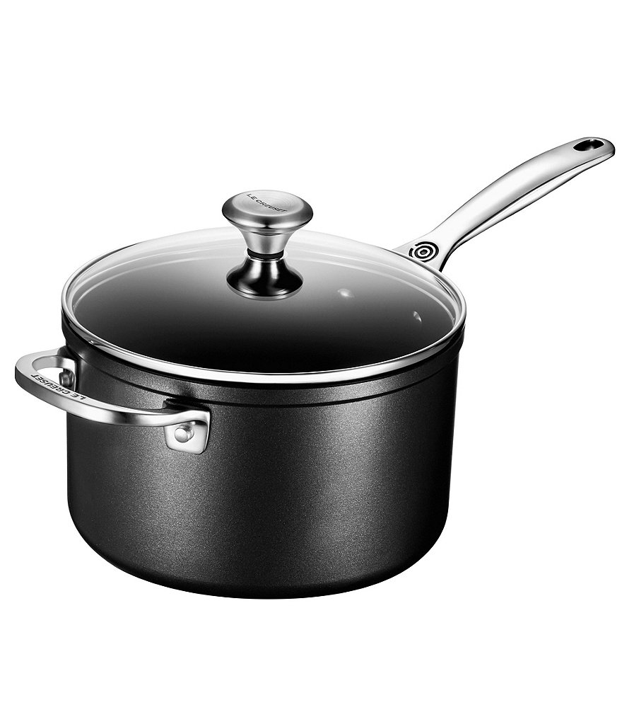 Le Creuset Toughened Nonstick Pro 4 QT Saucepan with Glass Lid