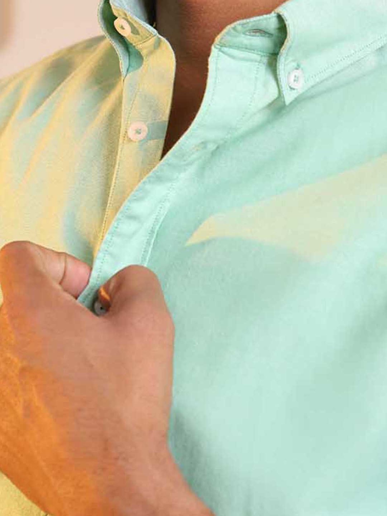 SUBTRACT Light Green Slim Fit Shirt