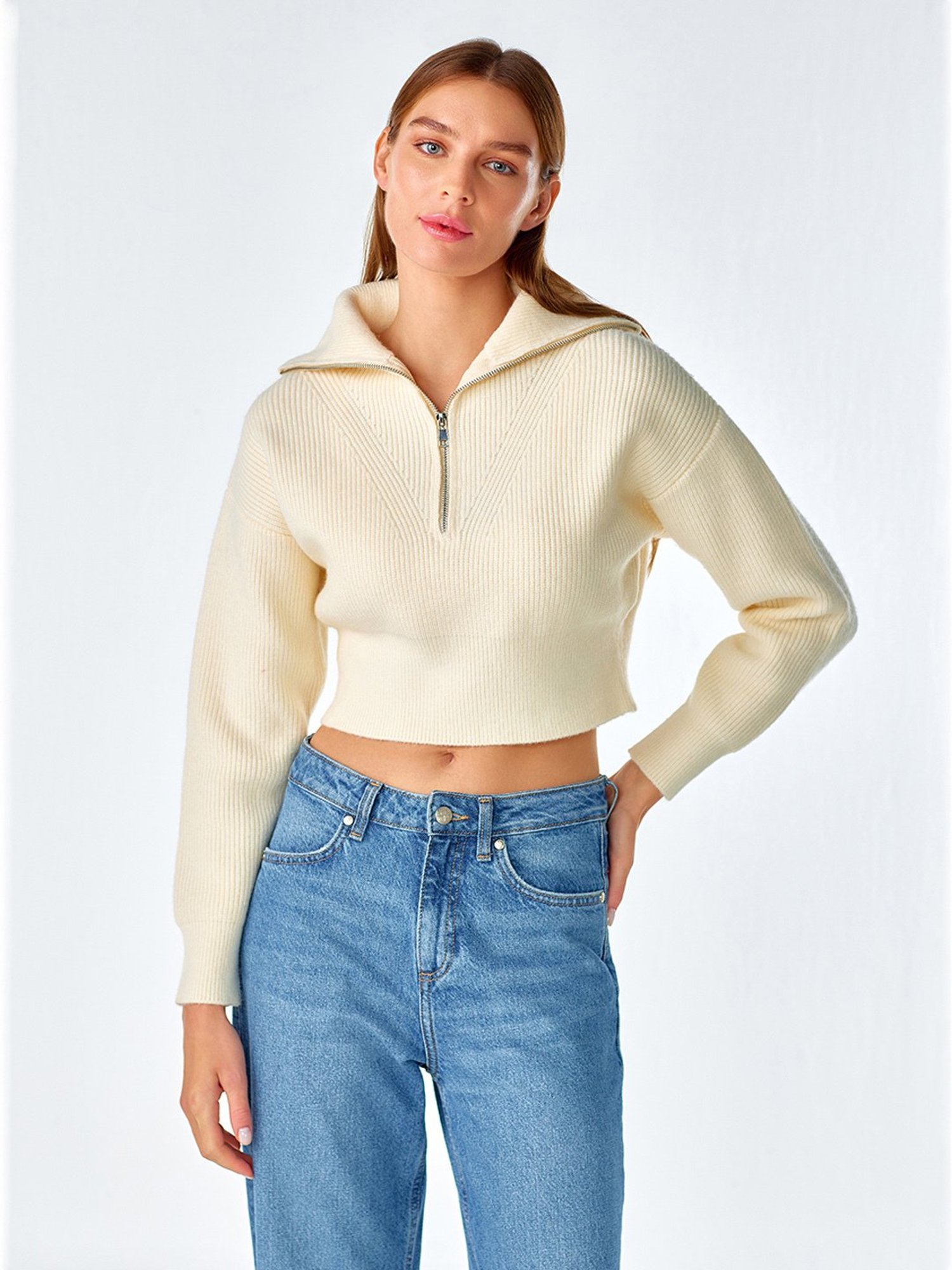 Cover Story Off White Regular Fit Pullover