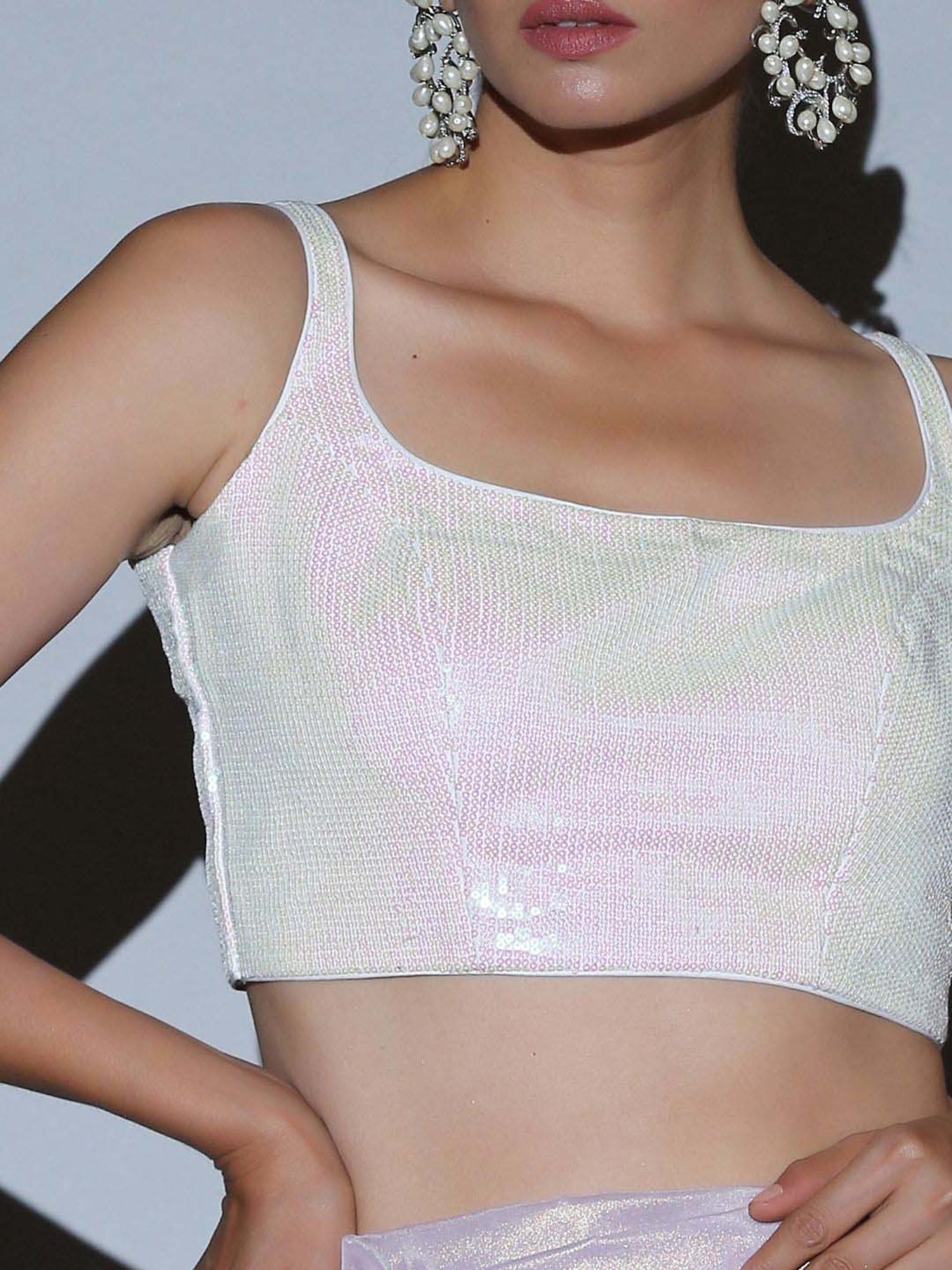 Swtantra White Embellished Readymade Blouse