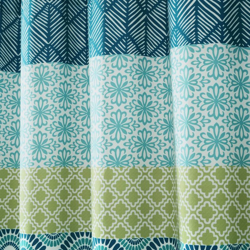 Bohemian Stripe Shower Curtain Blue/Green - Lush Décor