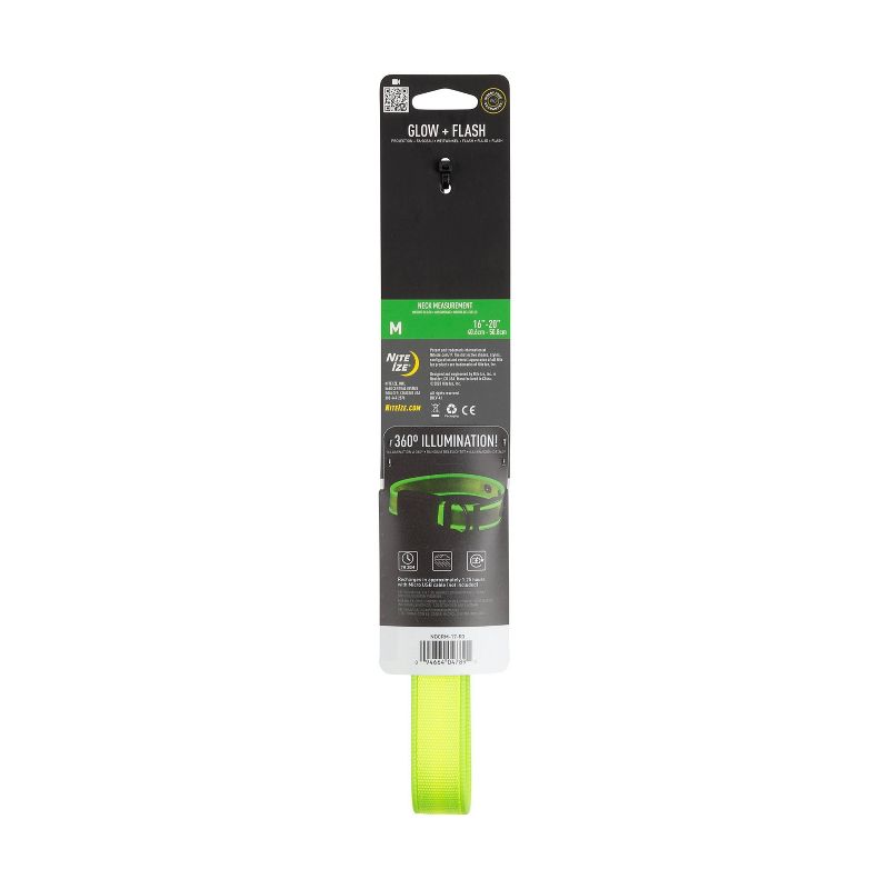 Nite Ize Dog Rechargeable LED Dog Collar - M - Lime/Green