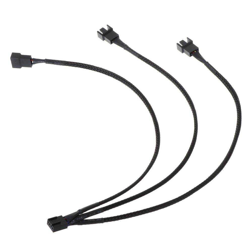 30CM 4Pin to 3 Ways Y Splitter Cable Fan 4 Pin to 3x4Pin/3Pin Extension Cable for PC Computer Laptop Accessories