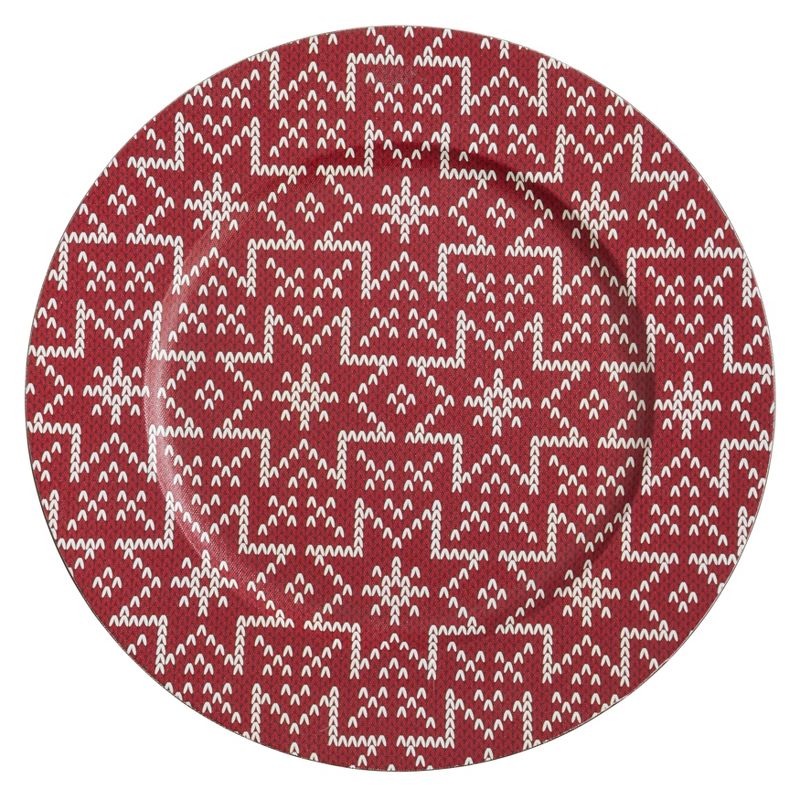 Saro Lifestyle Christmas Sweater Charger Plates (Set of 4)