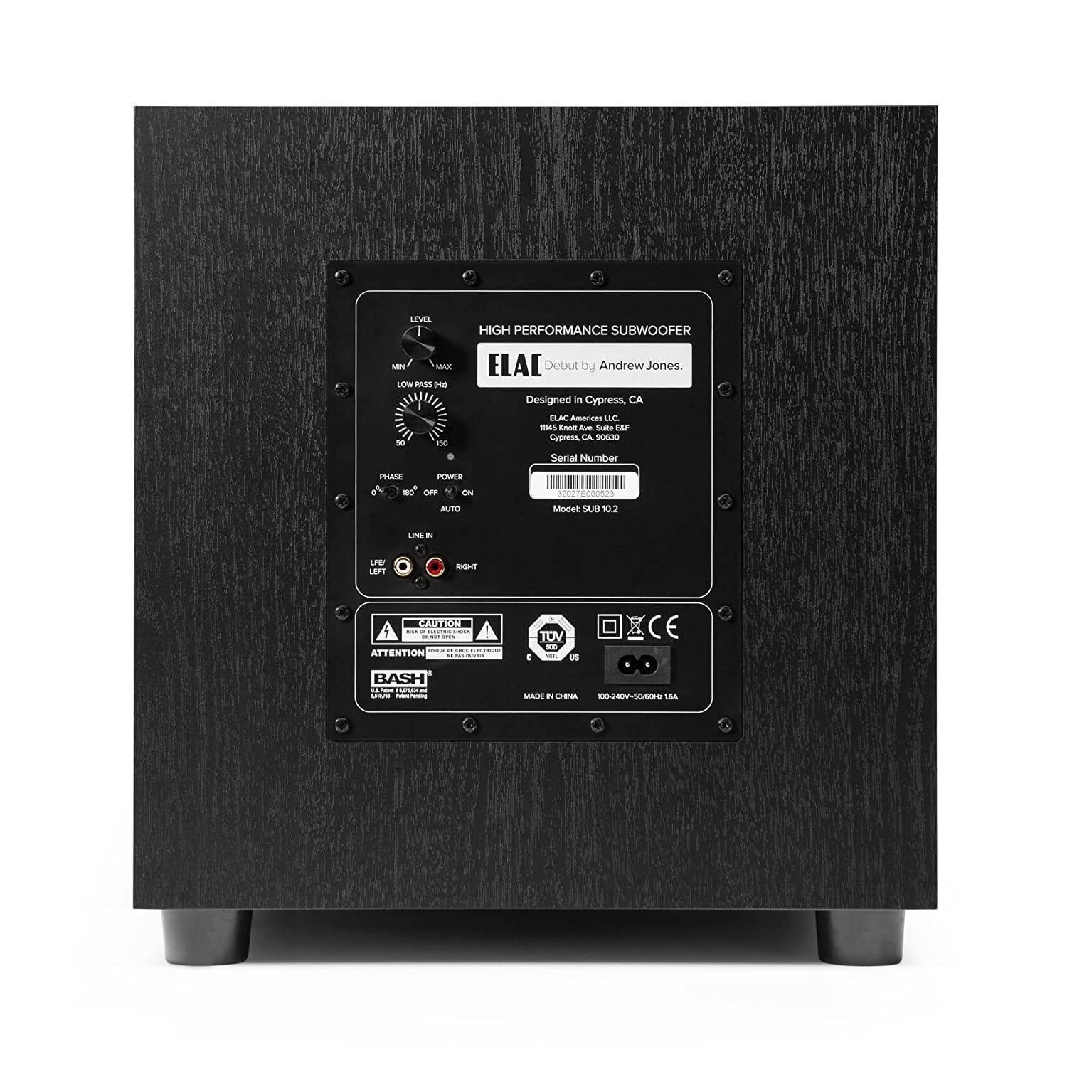 ELAC Debut 2.0 DS10.2 200 Watt Powered Subwoofer, Black