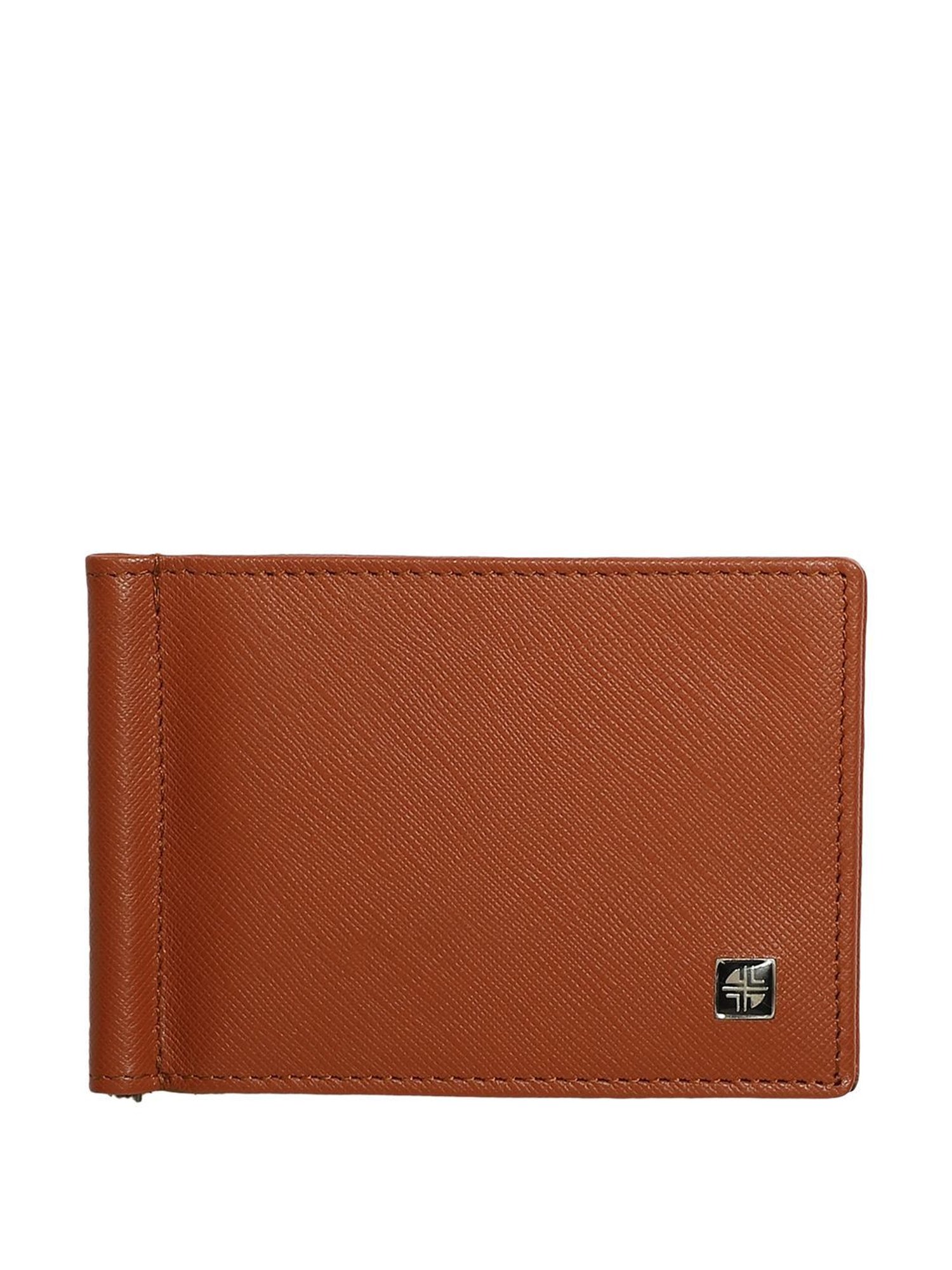 Carlton London Tan Casual Leather Money Clip For Men