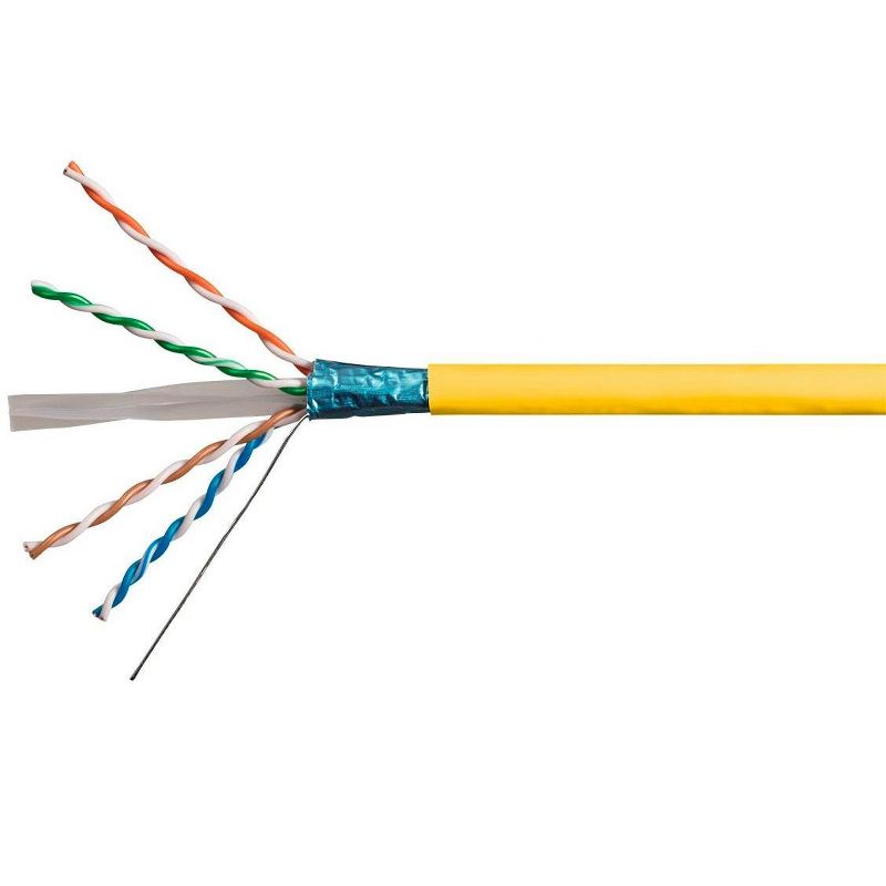 Monoprice Cat6A Ethernet Bulk Cable - 1000 Feet - Yellow | Network Internet Cord - Solid, 550Mhz, FTP, CMR, Pure Bare Copper Wire, 10G, 23AWG, No Logo