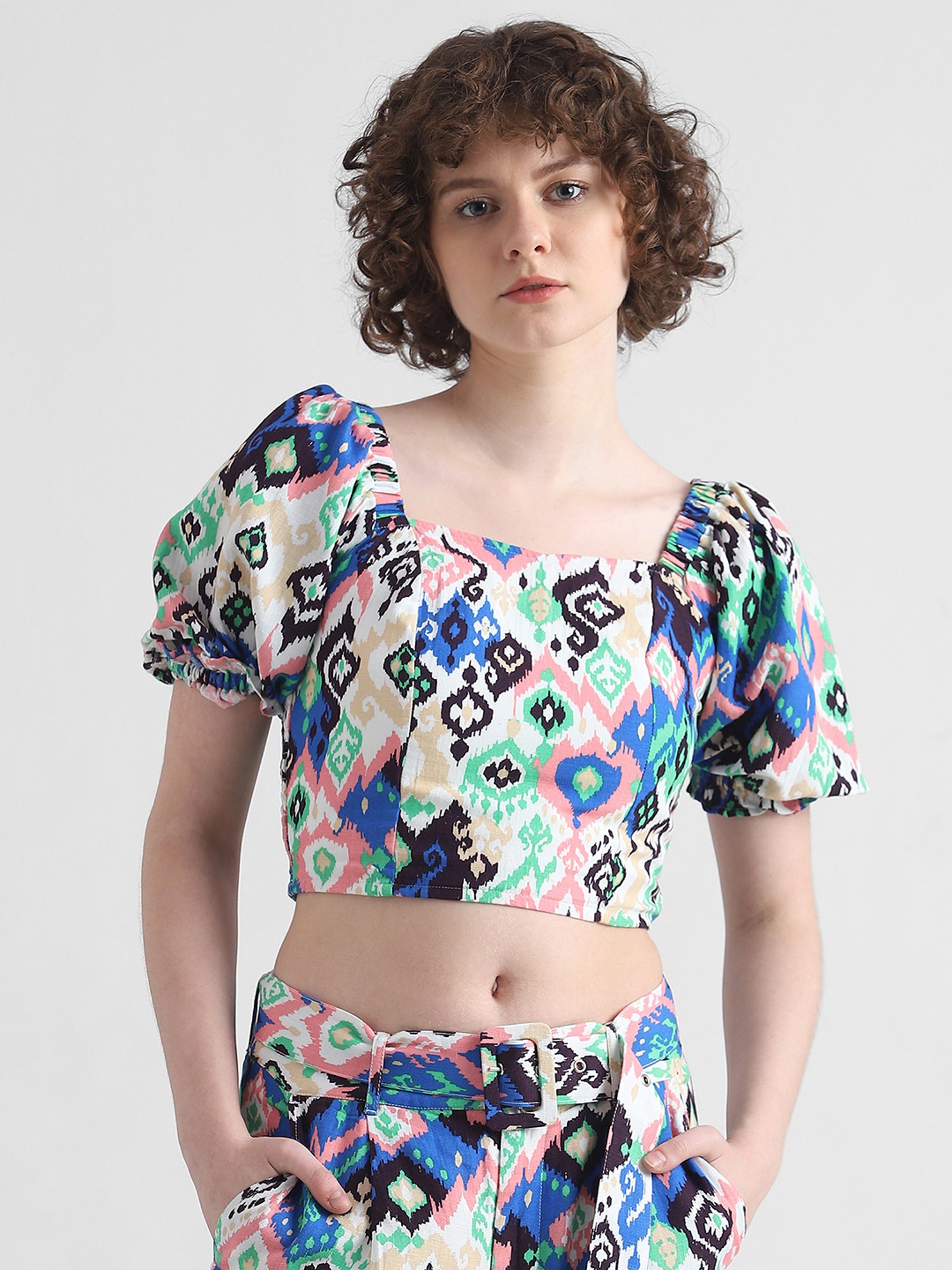 Only Multicolor Printed Crop Top