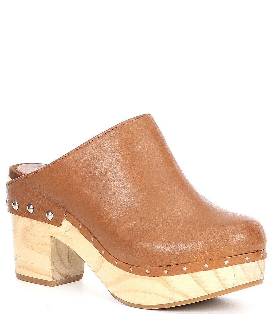 Chelsea & Violet Jana Studded Leather Clogs