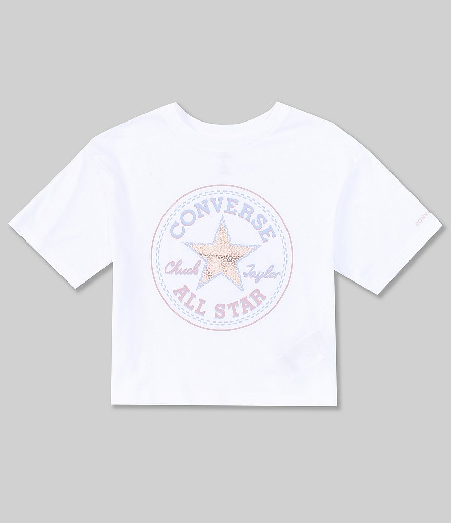 Converse Big Girls 7-16 Short-Sleeve Faux Sequin Boxy Short-Sleeve Tee