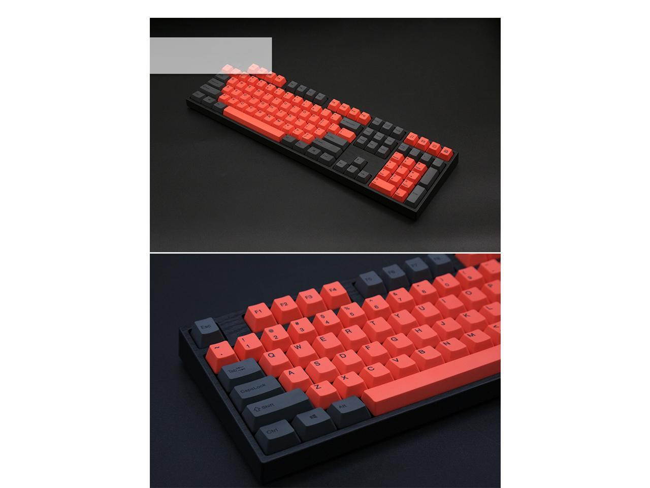 Varmilo Original Height 108Keycaps Set for Mechanical Gaming Keyboard, 1.3mm Thickness-KEYCAPS ONLY( GreyRed Theme)