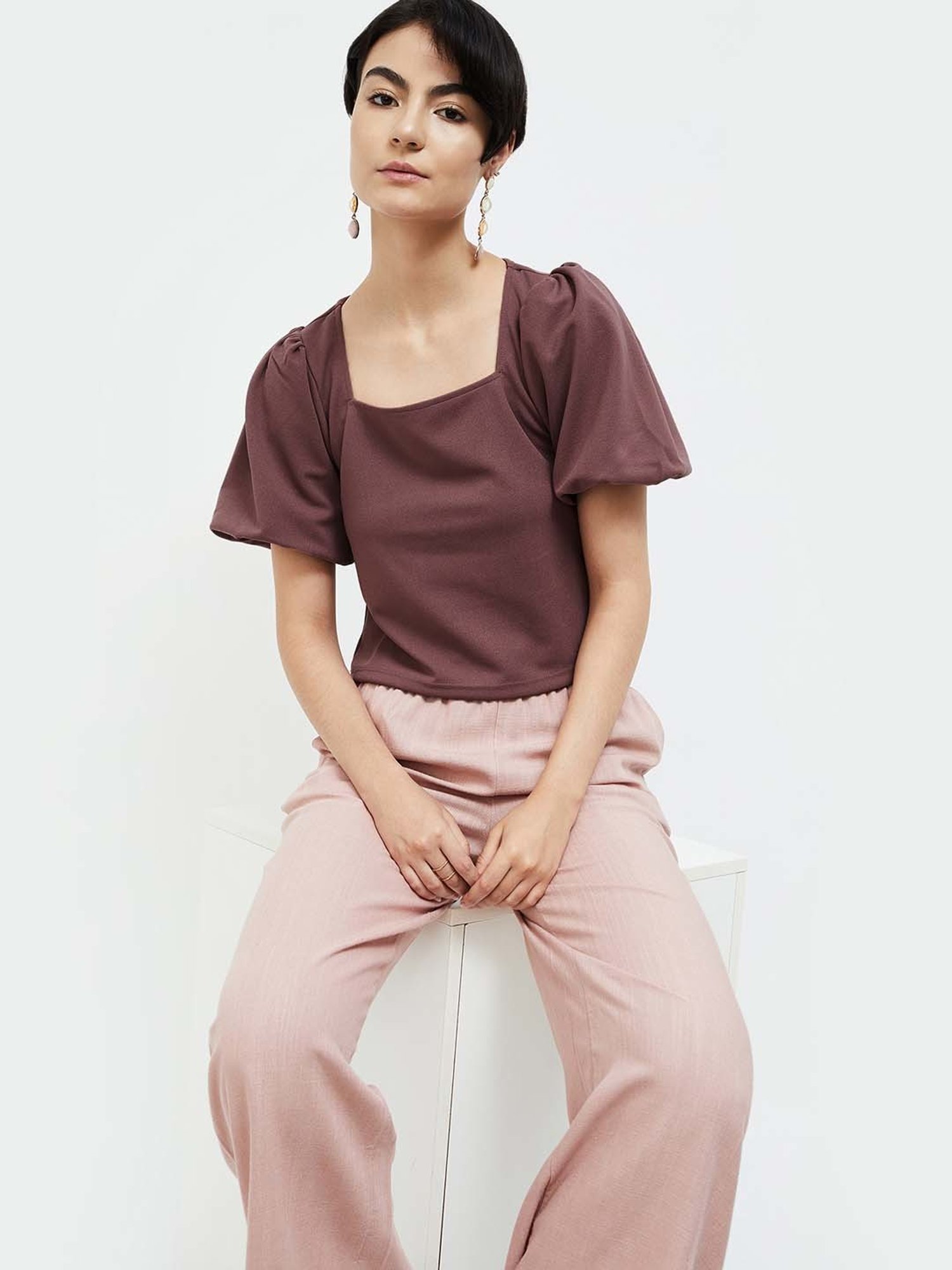 Ginger by Lifestyle Brown Regular Fit Top