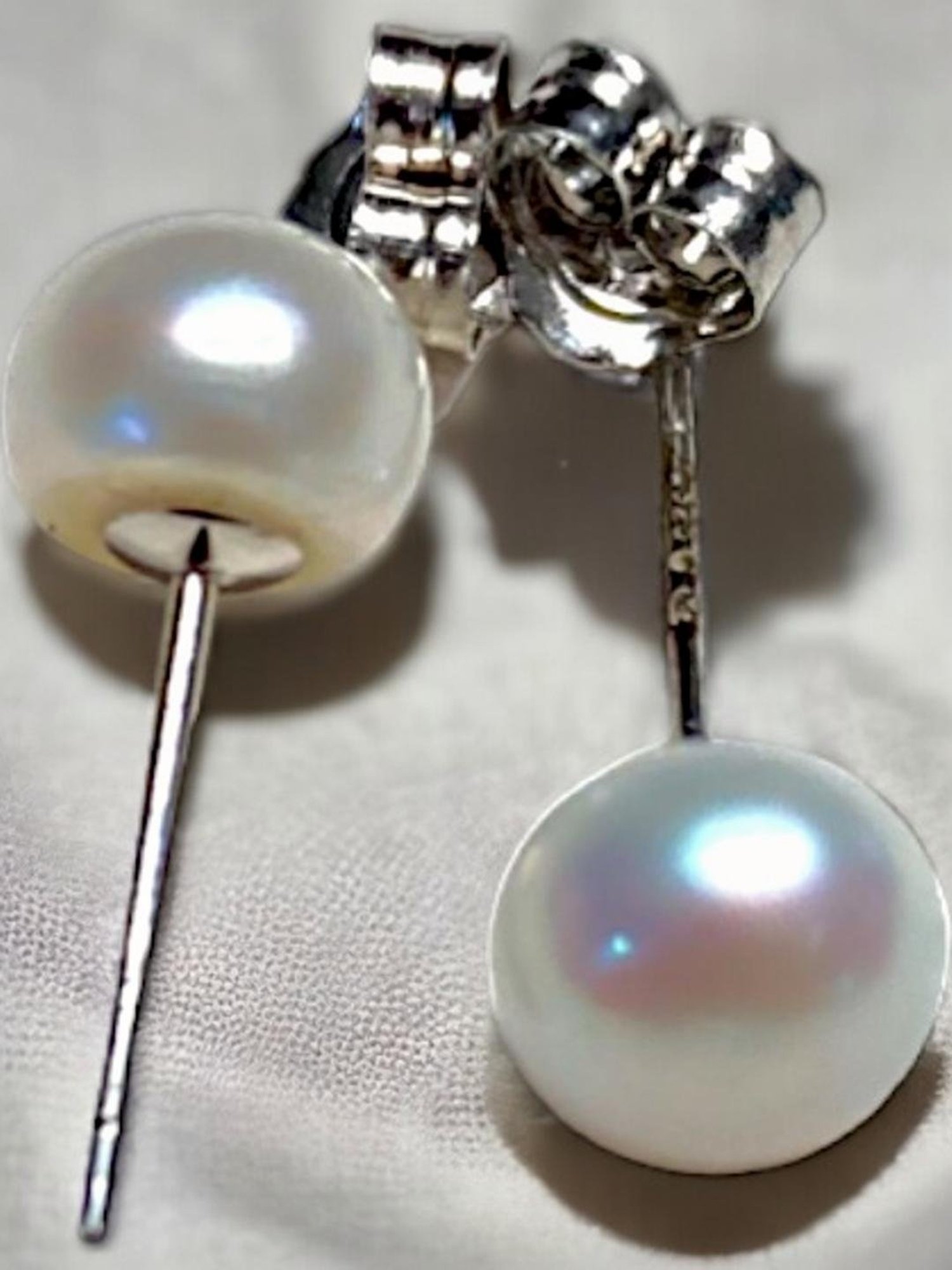 Rihi by P.C. Chandra Jewellers 92.5 Sterling Silver Precious Pearl Stud Earrings for Women & Girls