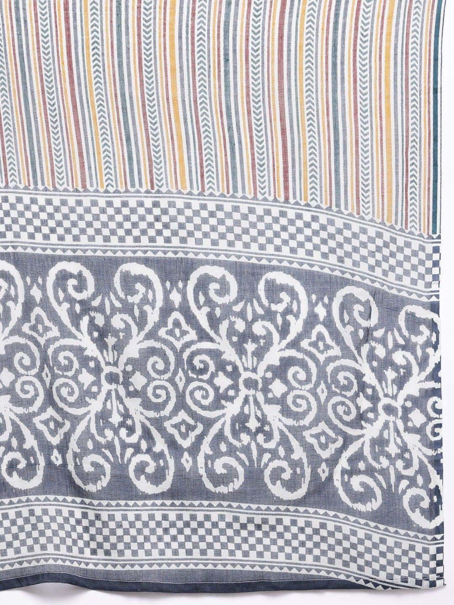 READIPRINT FASHIONS Blue Cotton Printed Kurta Pant Set With Dupatta