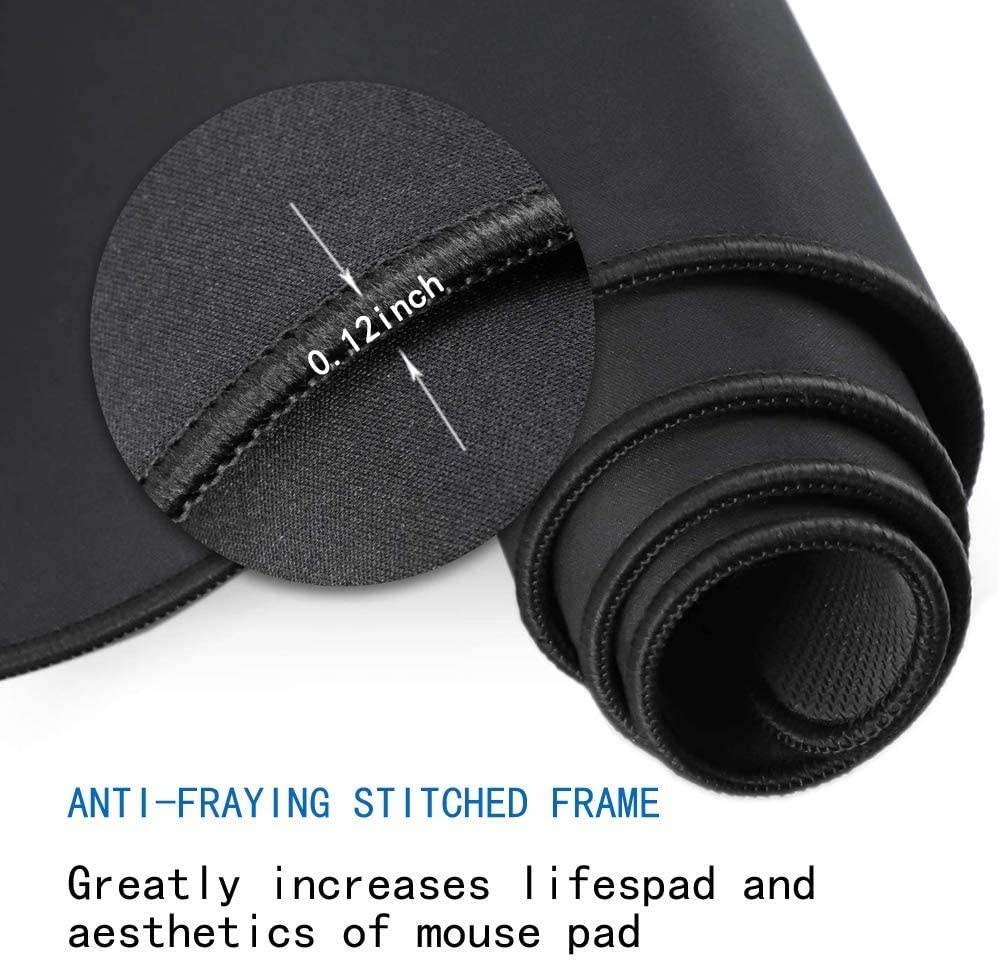 InterestPrint Soft Extra Extended Large Gaming Mouse Pad with Stitched Edges, Desk Pad Keyboard Mat, Non-Slip Base for Office & Home, 31.5 x 12In - Watercolor Floral Tulips