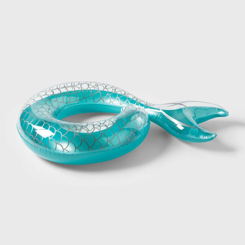 Mermaid Tail Pool Float Metallic Blue - Sun Squad™