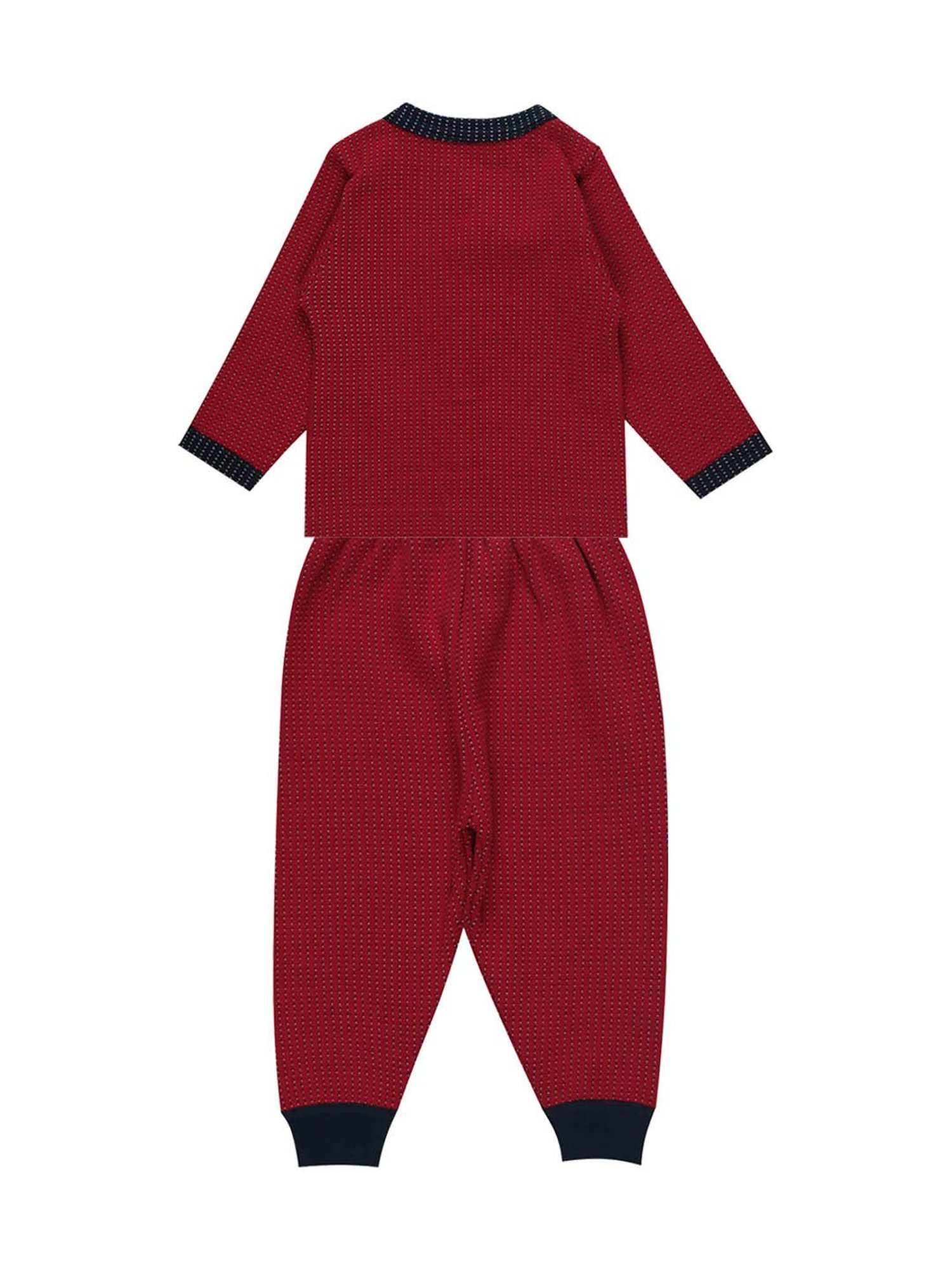 Bodycare Kids Red Printed Full Sleeves Thermal Top Set