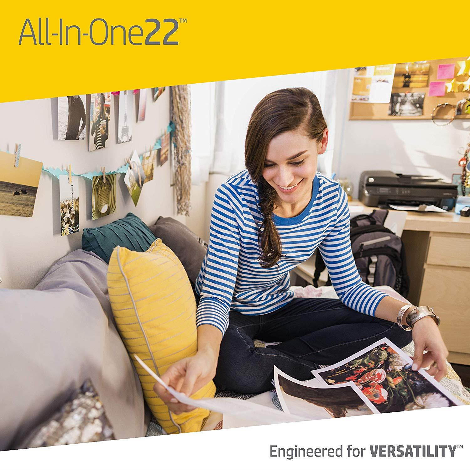 HP Printer Paper, All In One22, 8.5 x 11, Letter, 22lb, 96 Bright, 5,000 Sheets / 10 Ream Carton (207010C) Made In The USA