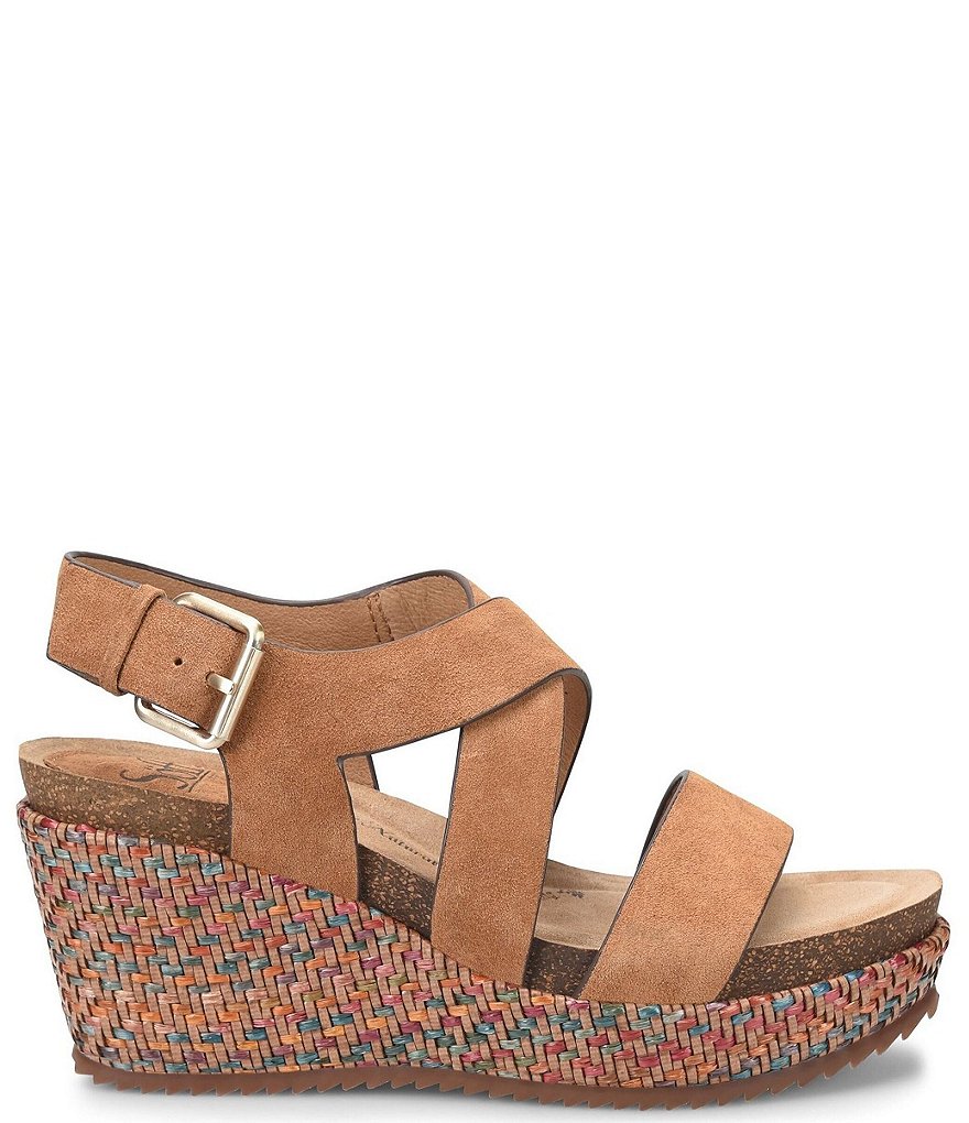 Sofft Haddison Suede Woven Wrapped Wedges